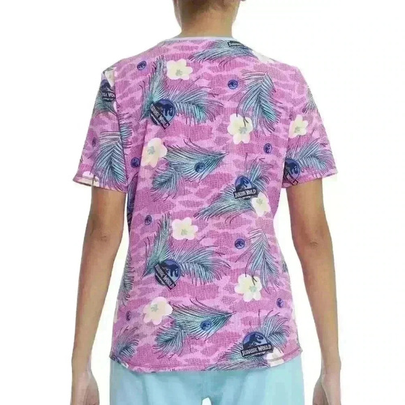Scrubstar Womens V-Neck Scrub Top Ultra Soft Size M, L, XL, 3XL Jurassic World - Picture 6 of 11